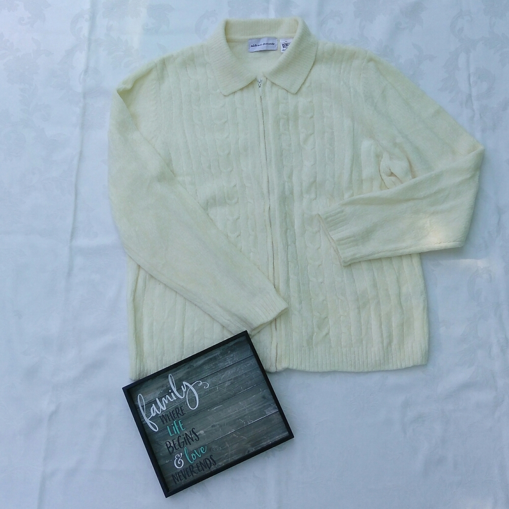 Aurora Borealis Long Knit Full Zip Chenille Cardigan Full Size Woman's